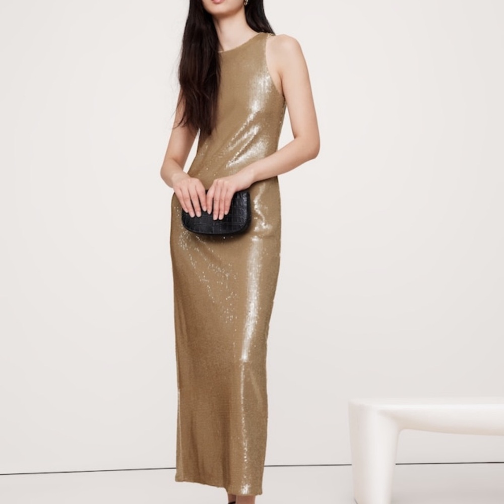 Stretch sequin maxi dress